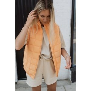 Free People FP Movement Women's Medium Neon Coral Piper Packable Vest Fast Ship